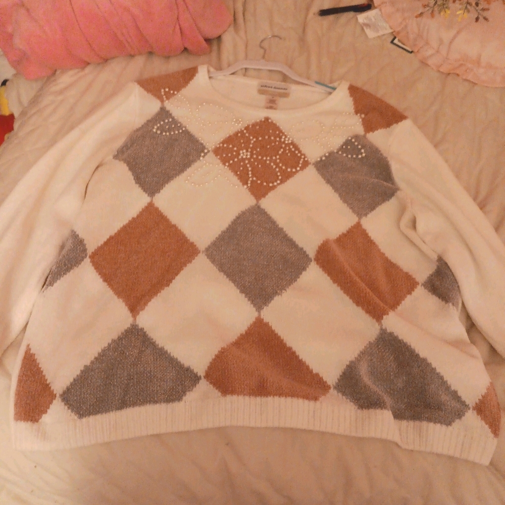 Alfred Dunner diamond sweater in 1X